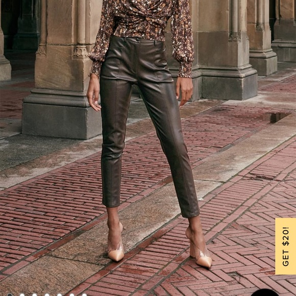 Lulus Do That Thing Chocolate Brown Vegan Leather Straight Leg Pants XS SOLD OUT - Picture 3 of 9